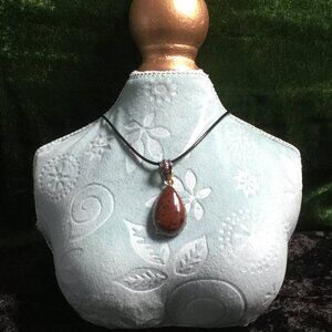 Jasper Silver Artisan Statement Pendant Necklace • Layering